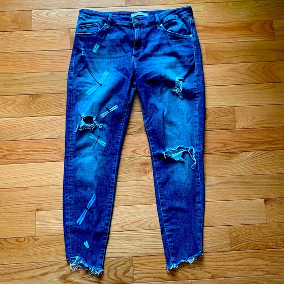 MAVI size 32 hand painted jeans - Picture 1 of 6